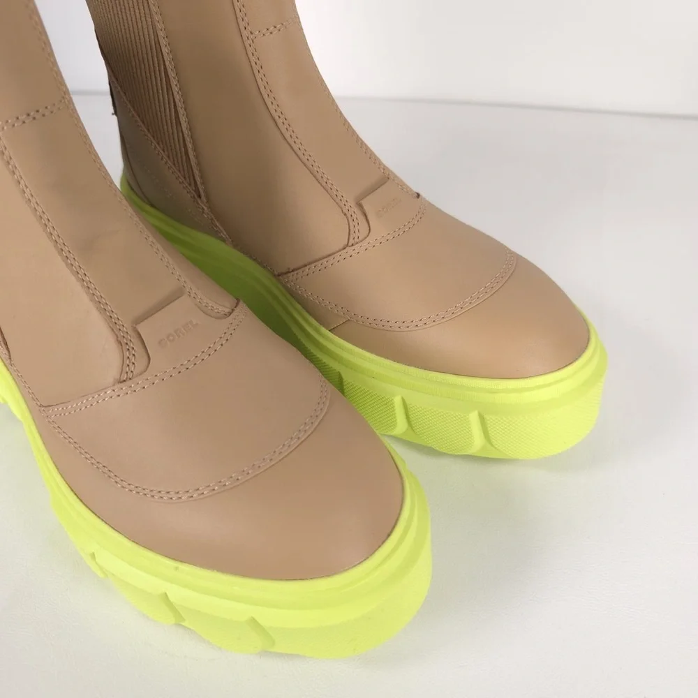 NWB SOREL CARIBOU‎ X Waterproof Platform Chelsea Boot LEATHER UPPER Size 8.5 & 9